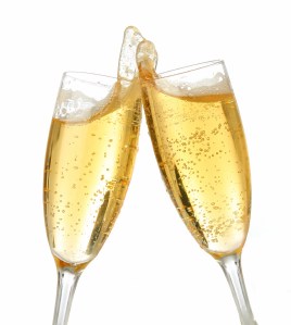 Celebration toast with champagne